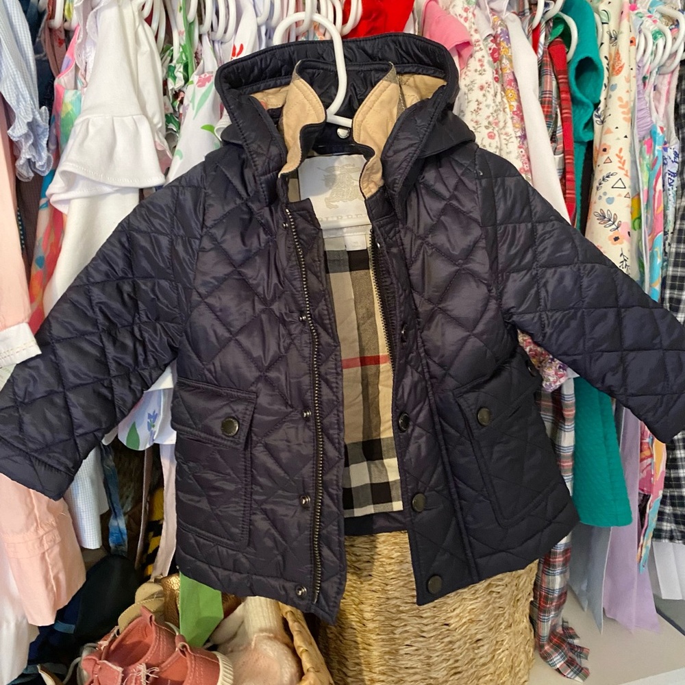 Burberry children’s navy quilted jacket